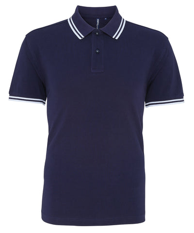 Mens classic fit tipped polo | navy/white