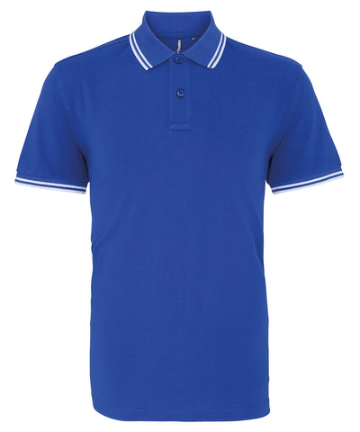 Mens classic fit tipped polo | royal/white