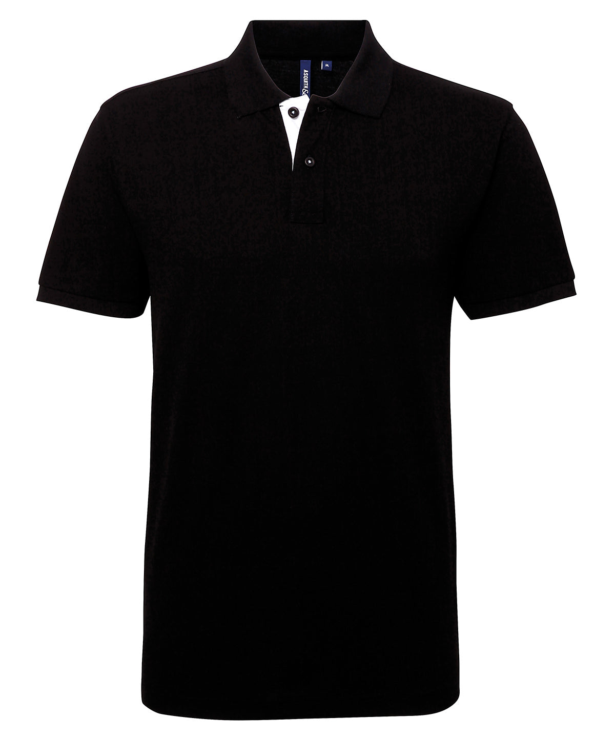 Mens classic fit contrast polo | black/white