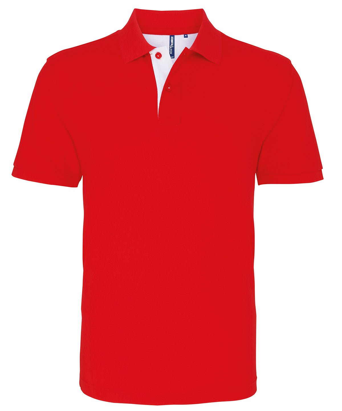 Mens classic fit contrast polo | red/white