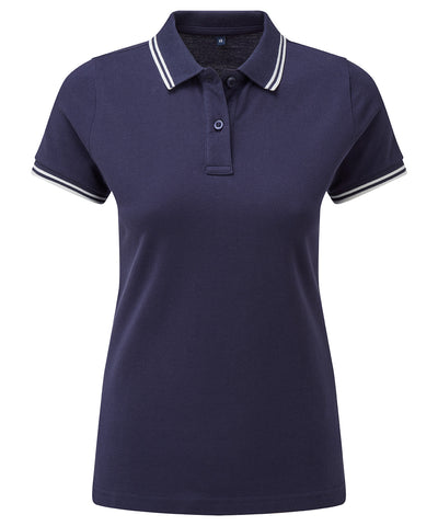 Womens classic fit tipped polo | navy/white