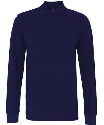 Mens classic fit long sleeved polo | navy