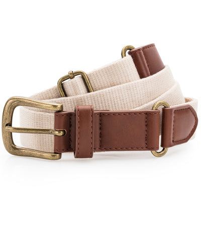 Faux leather and canvas belt | natural