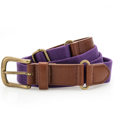 Faux leather and canvas belt | purple