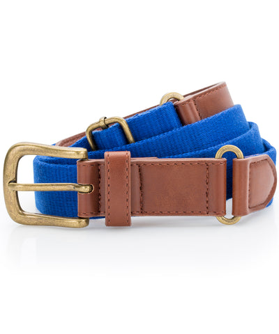 Faux leather and canvas belt | royal