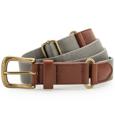 Faux leather and canvas belt | slate