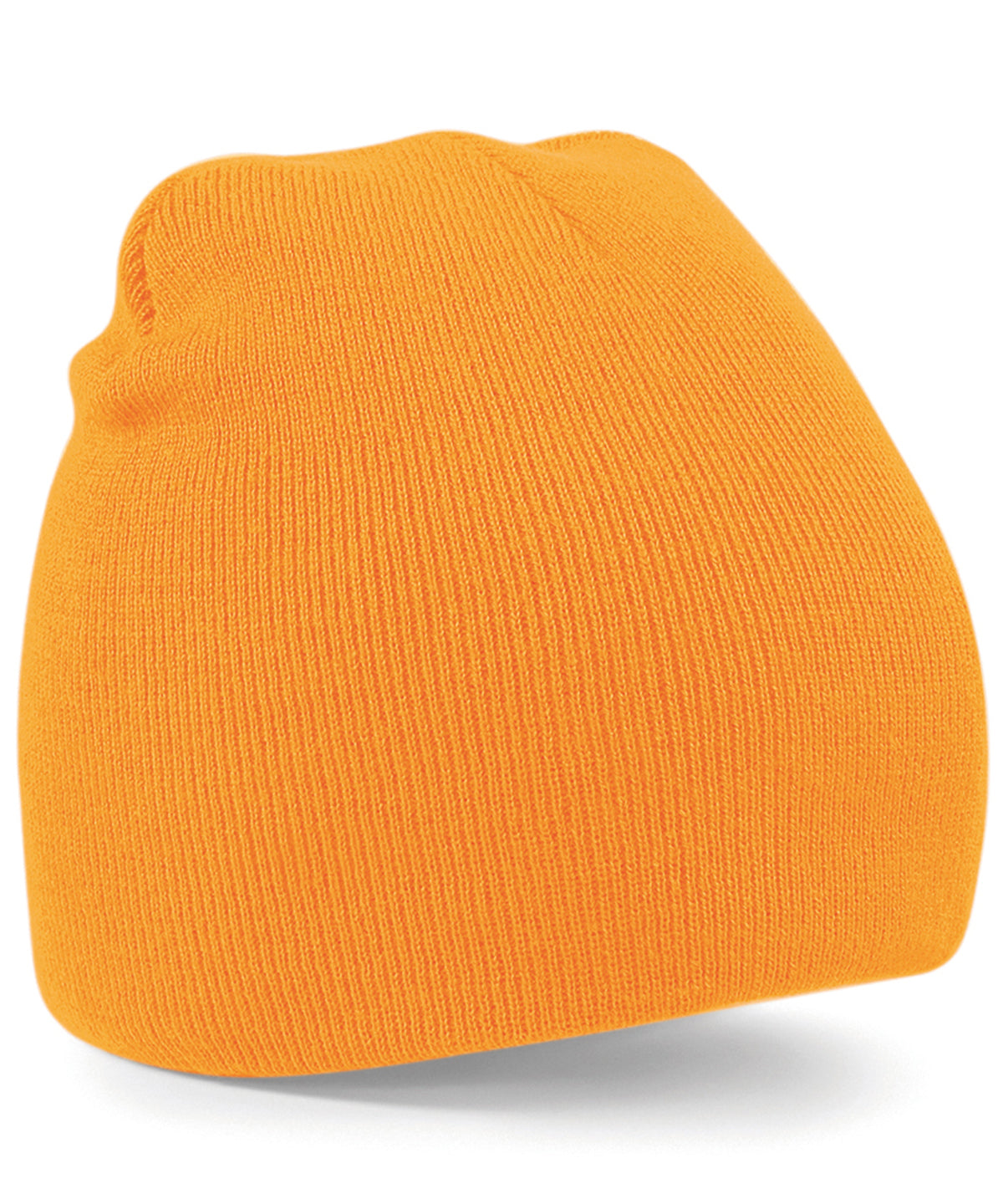 Two-tone pull-on beanie | fluorescent orange