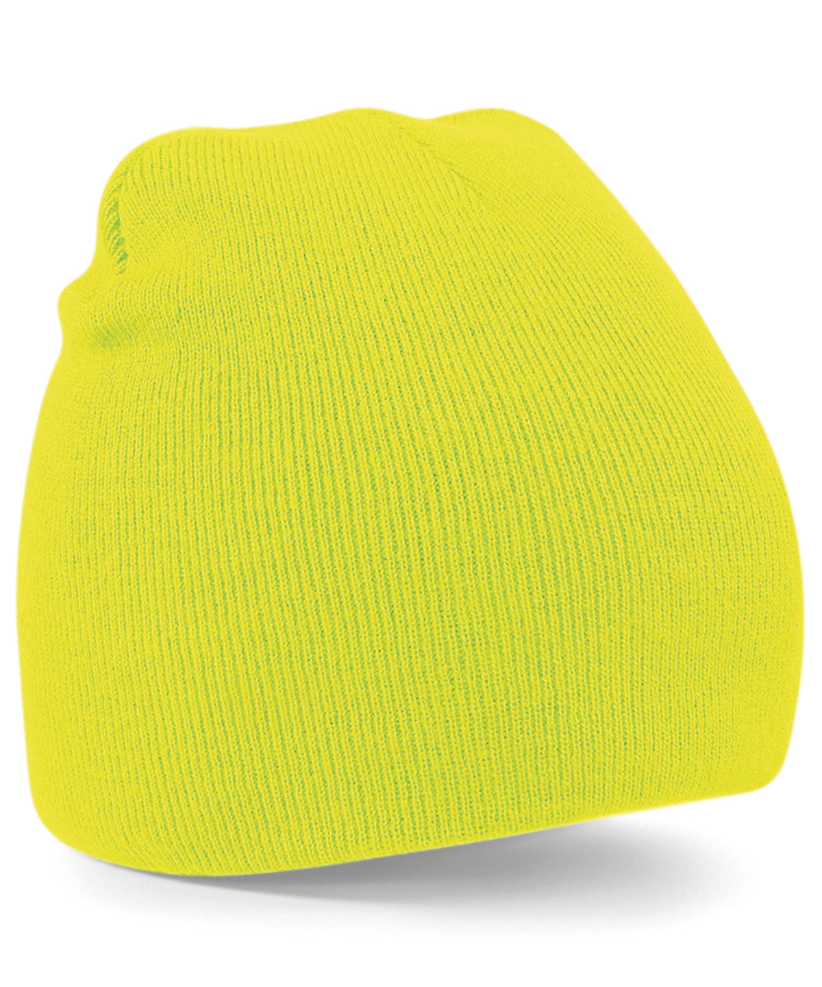Two-tone pull-on beanie | fluorescent yellow