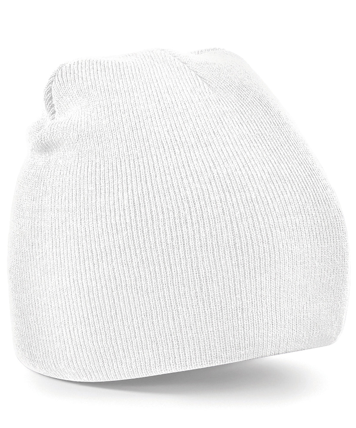 Two-tone pull-on beanie | white