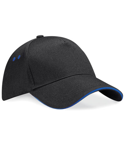 Ultimate 5-panel cap - sandwich peak | black/bright royal