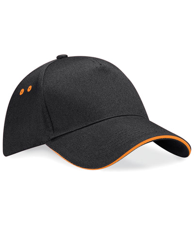Ultimate 5-panel cap - sandwich peak | black/orange
