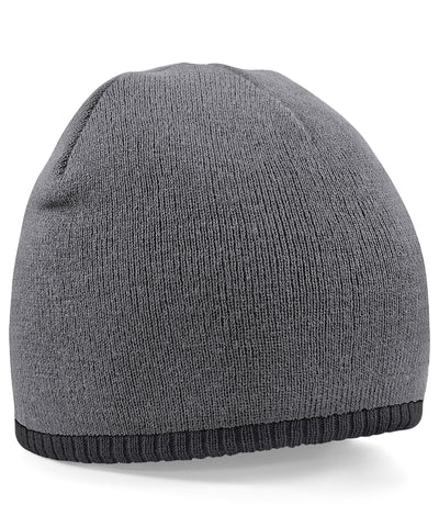 Two-tone pull-on beanie | graphite grey/black