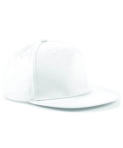 5-panel snapback rapper cap | white
