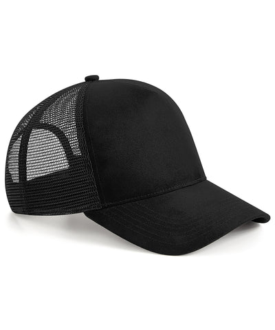 Suede snapback trucker | black