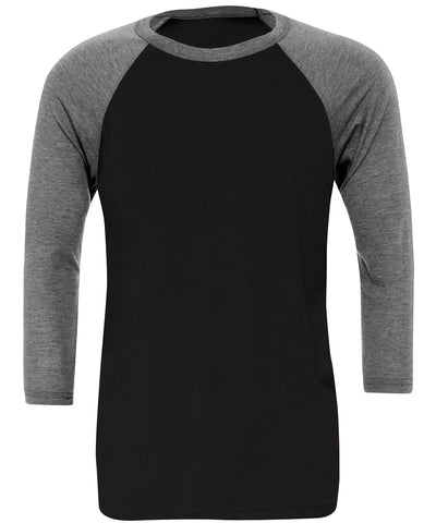 Unisex triblend  sleeve baseball t-shirt | black/deep heather