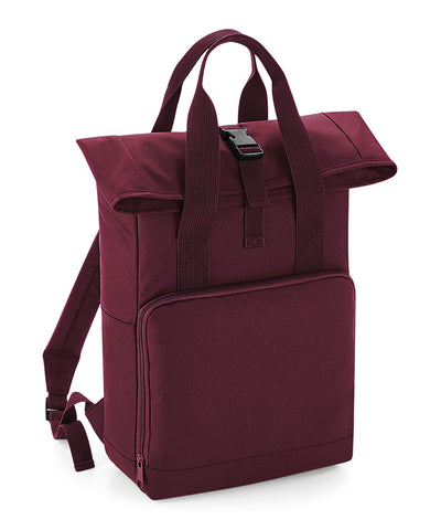 Twin handle roll-top backpack | burgundy