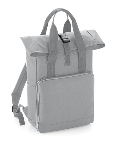 Twin handle roll-top backpack | light grey