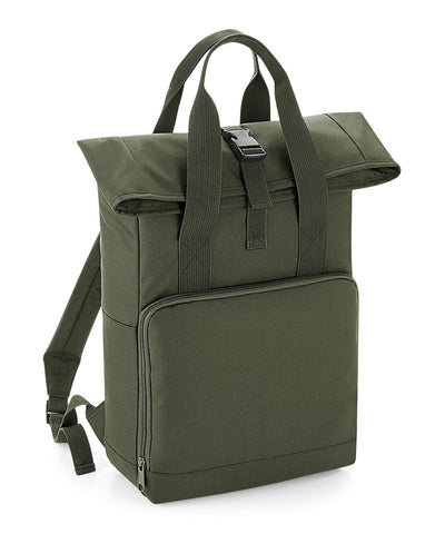 Twin handle roll-top backpack | olive green