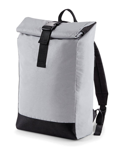Reflective roll-top backpack | Silver Reflective