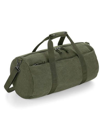 Vintage canvas barrel bag | vintage military green