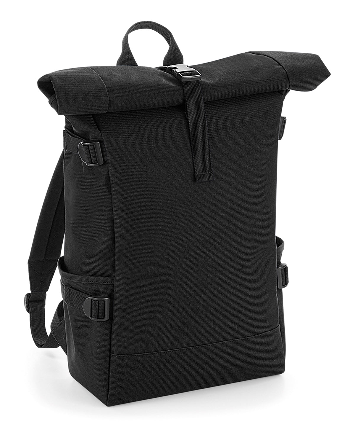 Block roll-top backpack | black/black