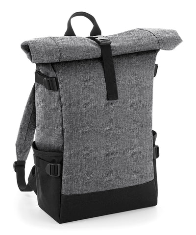 Block roll-top backpack | grey marl/black