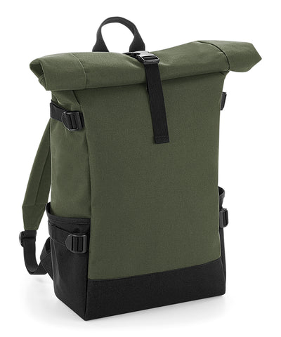 Block roll-top backpack | olive green/black
