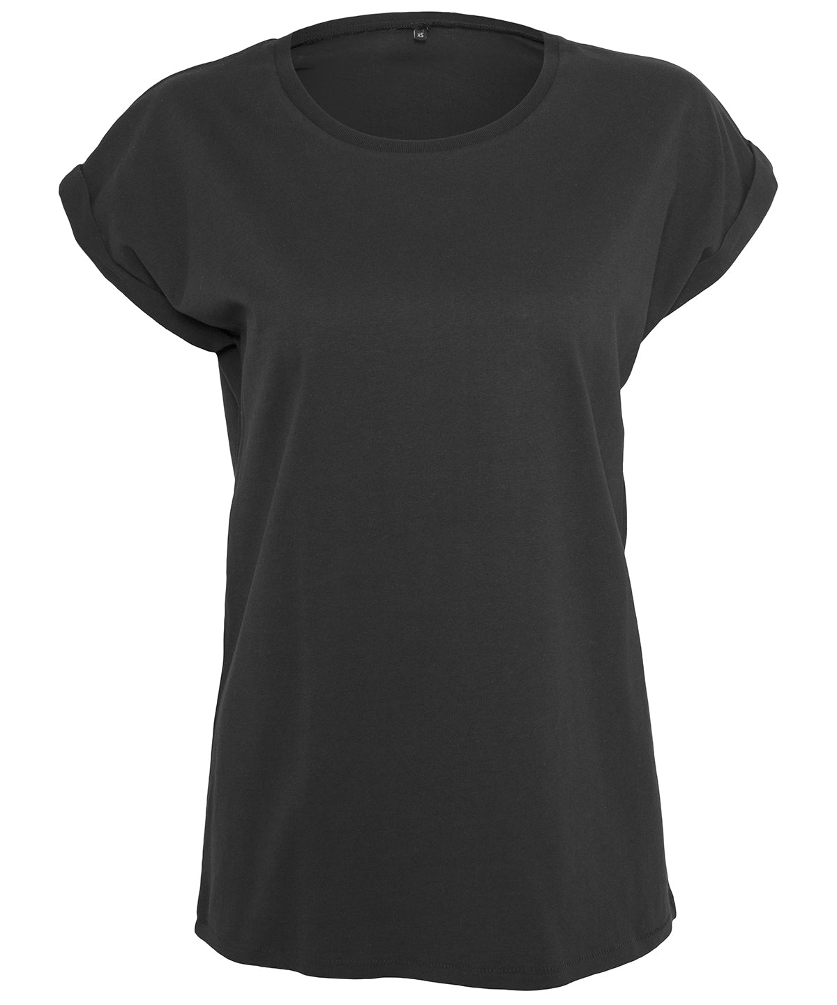 Womens extended shoulder tee | black