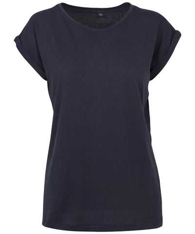 Womens extended shoulder tee | navy