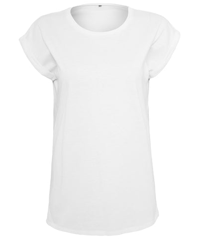 Womens extended shoulder tee | white
