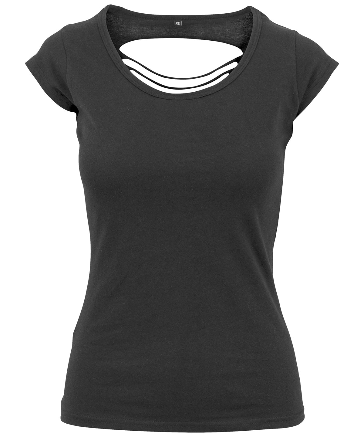 Womens back cut tee | black