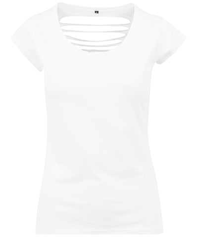 Womens back cut tee | white