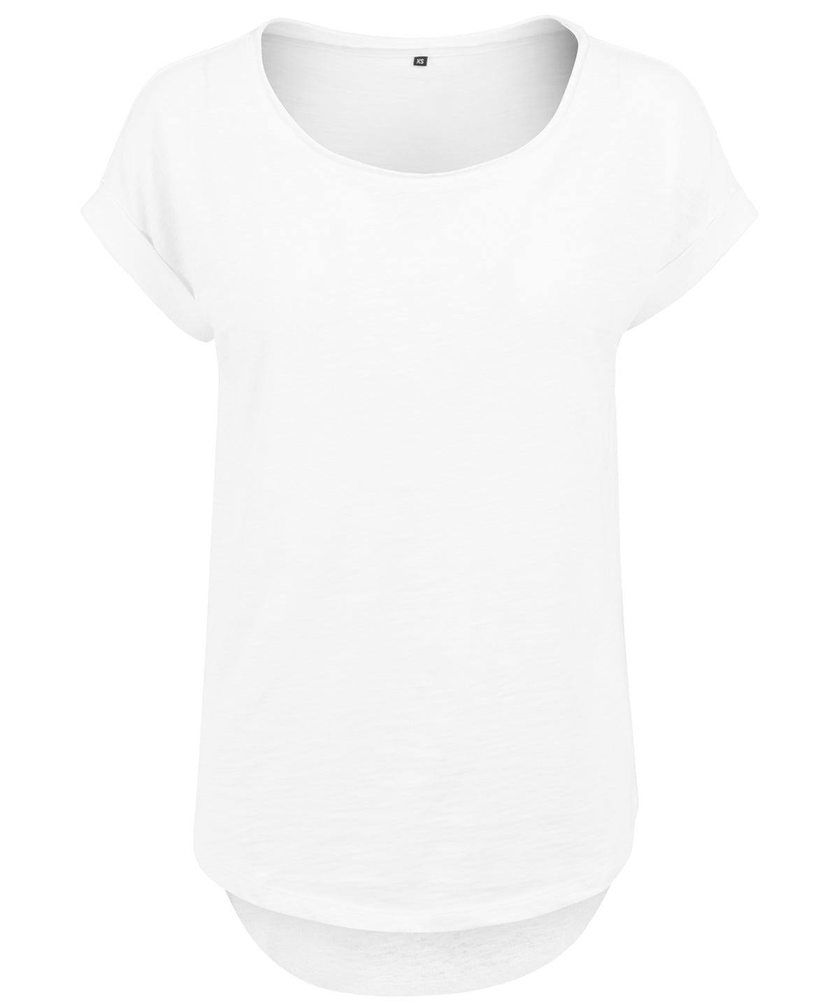 Womens long slub tee | white