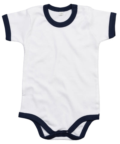 Ringer bodysuit | white/nautical navy