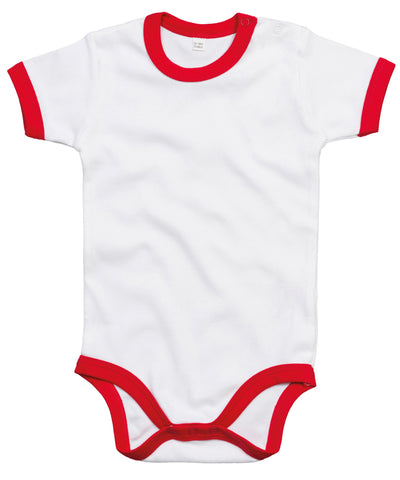 Ringer bodysuit | white/red