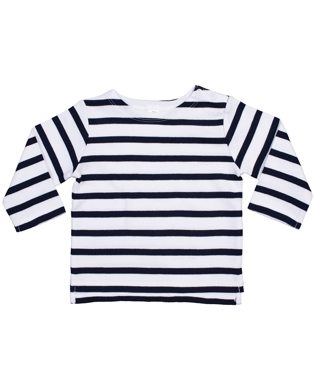 Baby Breton top | organic white/nautical navy