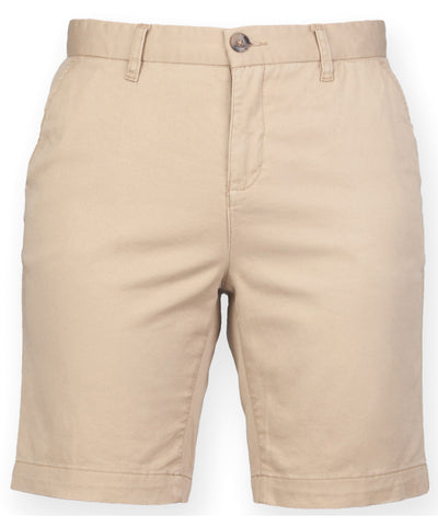 Womens stretch chino shorts | Stone