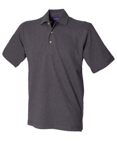 Classic cotton piqu polo with stand-up collar | charcoal