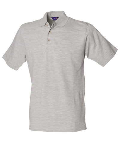 Classic cotton piqu polo with stand-up collar | heather grey