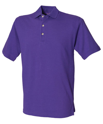 Classic cotton piqu polo with stand-up collar | Purple