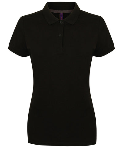 Womens micro-fine piqu polo shirt | black