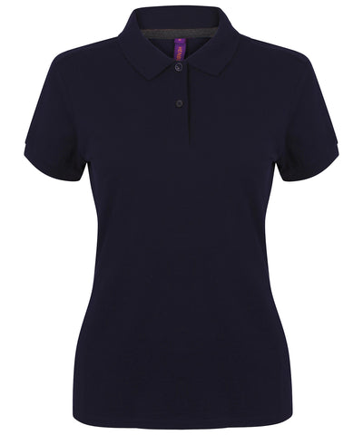 Womens micro-fine piqu polo shirt | navy