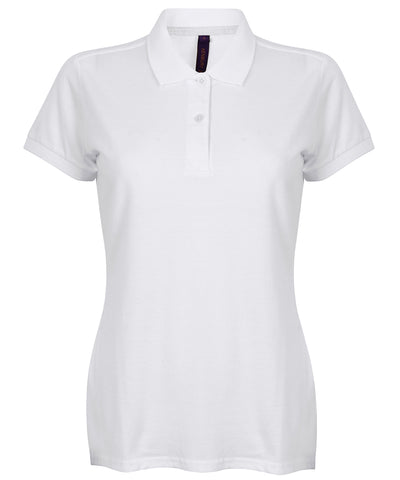 Womens micro-fine piqu polo shirt | white