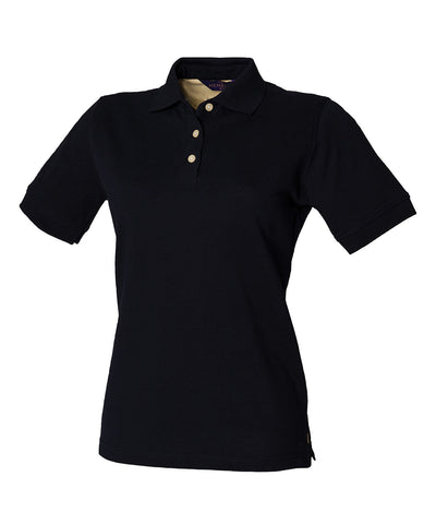 Womens classic cotton piqu polo shirt | navy