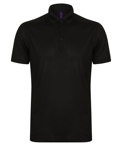 Stretch polo shirt with wicking finish (slim fit) | black