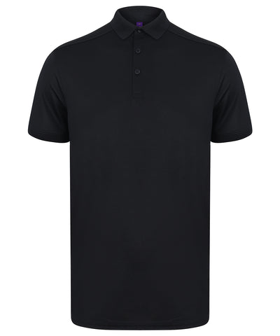 Stretch polo shirt with wicking finish (slim fit) | navy
