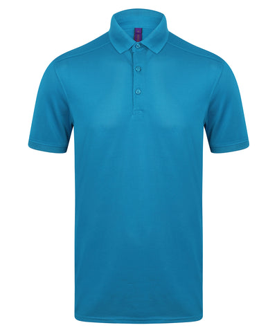 Stretch polo shirt with wicking finish (slim fit) | sapphire blue