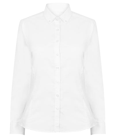 Womens modern long sleeve Oxford shirt | white