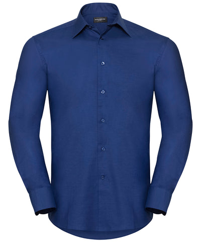 Long sleeve easycare tailored Oxford shirt | Bright Royal