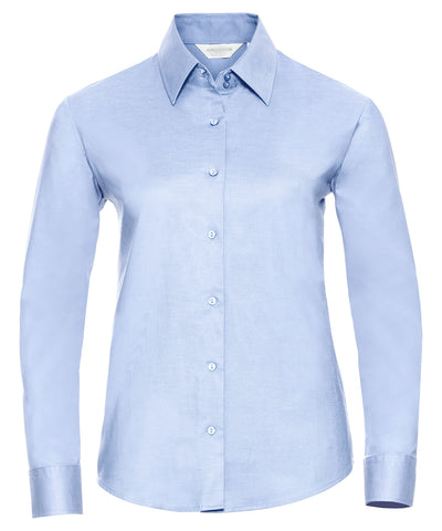 Womens long sleeve easycare Oxford shirt | oxford blue